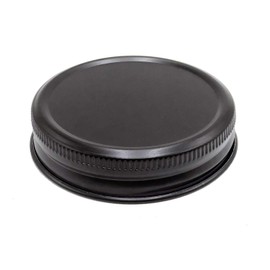 THINKCHANCES Black Rust Proof and Air Tight Aluminum One Piece Storage Lid with Silicone Sealing Linear Plastisol for Wide Mouth Transform Mason Ball Canning Jars (6 Pack, Wide Mouth)