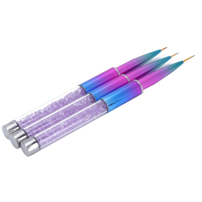 3Pcs Nail Liner Brush Lid Gradient UV Gel Pattern Drawing