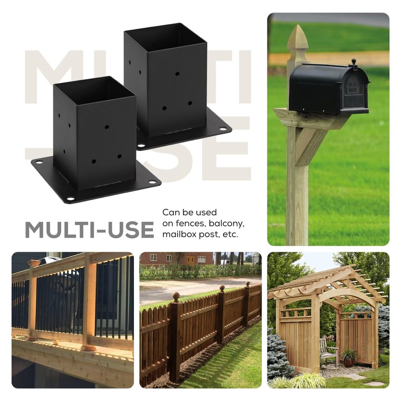 WIMART 4x4 Post Base, Inner Size 3.5"x3.5"Deck Post Base, Deck