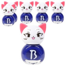 Bably Kids Nail Cat Sticker Type Children's Manicure, Blue Ping, 6 Pieces / 바블리 키즈네일 냥이 스티커형식 어린이매니큐어, 블루핑, 6개