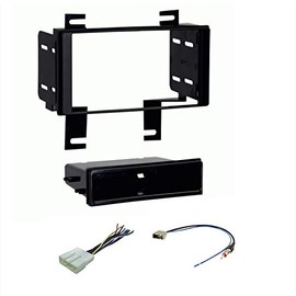 Car Stereo Dash Kit Wire Harness and Antenna Adapter Combo to Install a Single or Double Din Aftermarket Radio- Made for Nissan 2014 2015 Rogue Select and 2012 2013 Rogue S SV -Important info Below