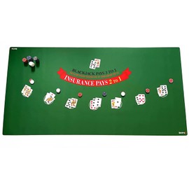 GMC Deluxe Blackjack Table Top Casino Mat Board Cloth 900mm x 1800mm x 4mm