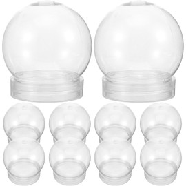 10Pcs Clear Plastic Snow Globe DIY 3 Inch Snow Globes, Clear Plastic Water Globe Water Globe Jar with Screw Off Cap Candy Cookies Jar for DIY Crafts Christmas Plant Flower Moss Landscape
