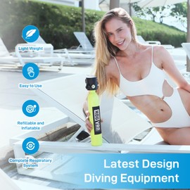 HOUVAN Mini Scuba Tank 0.5L Diving Tank with DOT Certification Reusable Lung Air Tank Backup Air Source Pony Bottle for Underwater Shooting and Emergency Rescue Operations