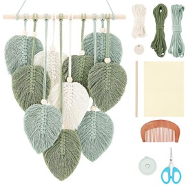 FREEBLOSS Macrame Wall Hanging Kit Macrame Feather Wall Hanging Macrame Set Macrame Set Beginners with Instructions Wall Decoration Boho for Adults Birthday Gift