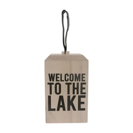 Pavilion - Welcome to The Lake - Handled 6" x 4" Door Stopper Lakeside Waterfront Cottage Decor