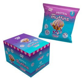 Prime Bites Minis | Protein Mini Muffins from Alpha Prime Supplements | High Protein, Collagen Fortified Low Sugar Treat | Delicious Snack | 12 Packs per Box - Blueberry