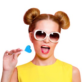 Fruidles 30-Pack Lollipops Mini Heart Shaped Blue-Raspberry Flavored Delicious Lollipop, Individually Wrapped, 5g Lollipop