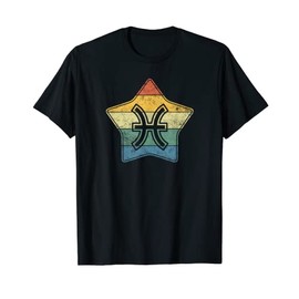 Zodiac Sign Pisces - Symbol without Text as Vintage Star T-Shirt
