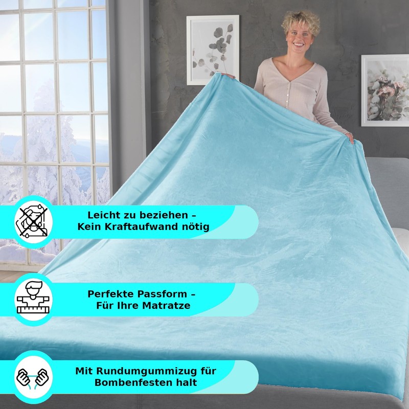 MALIKA® Premium Warm Fitted Sheet, Cashmere Touch Bed Sheet, Jersey