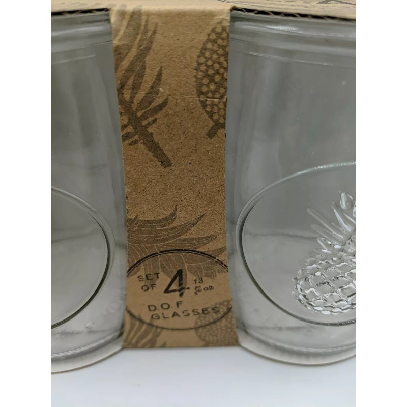 Home Essentials Retroware Pineapple Glasses (Set Of 4) Rock 13