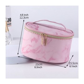 Large Capacity Marble Pattern Printed Cosmetic Boxes, Waterproof Travel Toiletry Bags Beauty Makeup Organizer
