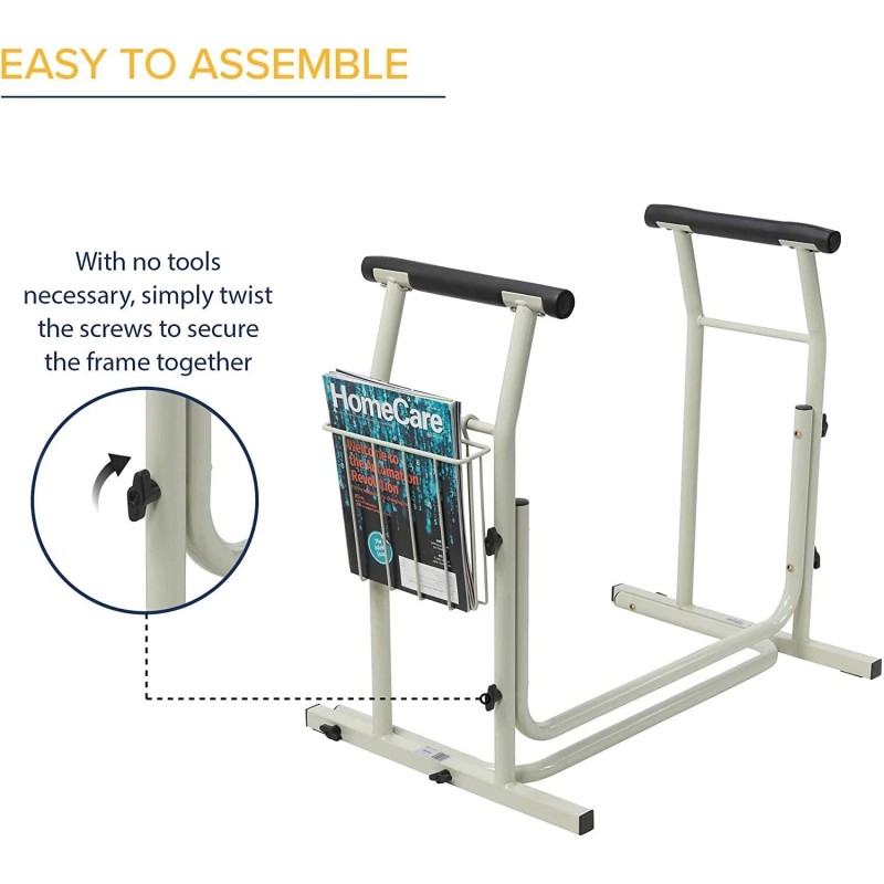 Drive Medical MDS Stand Alone Toilet Safety Rail, White, EA