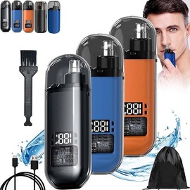 Nose Hair Trimmer(Painless & Precision), Portable Electric Nose Hair Trimmer, with Dust Protection Cap, Ipx7 Waterprof USB Rechargea BleNose Comfort - Color: Orange