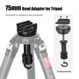 SUNWAYFOTO TA-75LDC 75mm Hemisphere Bowl Adapter with Arca Swiss Clamp for 75mm Bowl Tripod