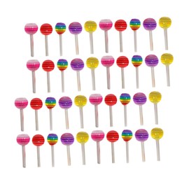 Beavorty 100pcs Rainbow Lollipop Nail Art Accessories DIY Decorations for Women Unique Nail Ornaments for Custom Manicure Designs Colorful and Chic Decors
