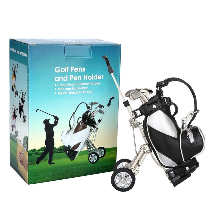 WORLD 9.99 MALL Golf Gift Mini Office Golf Pen Holder