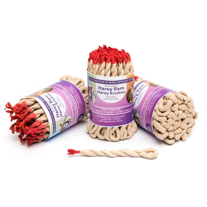 Lamatar1 Hare Ram Hare Krishna Natural Rope Incense Home Fragrance
