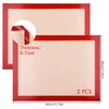 Antihaftbeschichtung Backmatte, 2 Stück Wiederverwendbare Backmatte Silikon, Rot Backfolie, Hitzebeständige