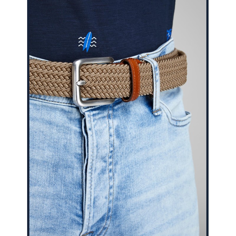 JACK & JONES Men's Jacspring Woven Belt, Beige (Incense Incense),