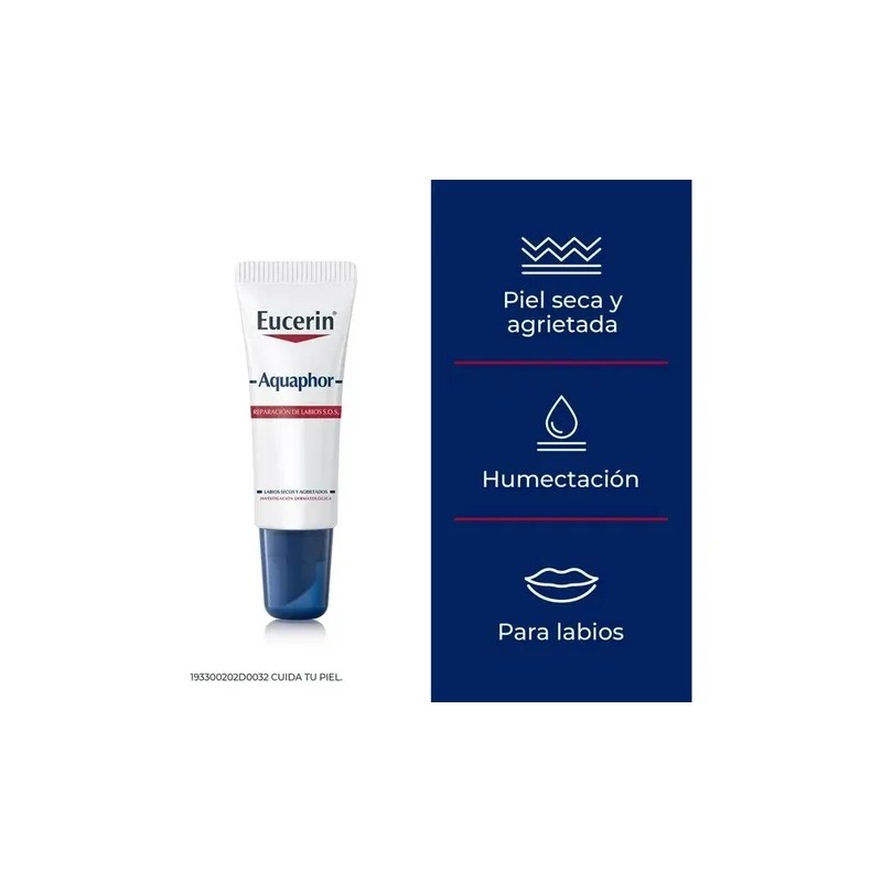 Bálsamo Reparador De Labios Aquaphor Eucerin 3 Pza/10 Ml C/u