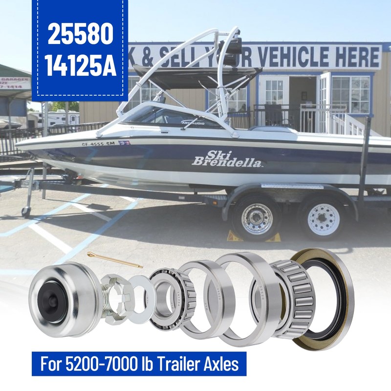 Racewill 4 Sets 25580 14125A Boat Trailer Axles Bearing Kits,