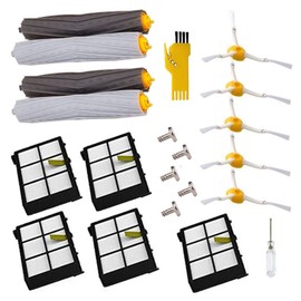 Ersatzteile für iRobot Roomba 800 900 Serie 850 851 860 865 866 870 871 876 880 885 886 890 891 896 900 960 966 980 990 5 HEPA Filters 5 Seitenbürsten 5 Schrauben 4 Extractor Rollers