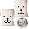 OCCOUMR Pack of 2 Cotton Laundry Bags with Practical Drawstring