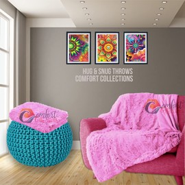 Luxury Super Soft HUG & SNUG Fluffy Fur Throw Blanket Large Sofa Bed Warm Cosy Fleece Blanket Throw Double 150 Cm x 200 Cm Pink Only By Comfort Collections.