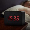 Wooden Electronic Digital Alarm Clock Temperature LED Display Sounds Control