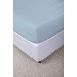 Sogni e Capricci Max Color Fitted Sheet with 25cm Corner, 100% Cotton, Light Blue, small double