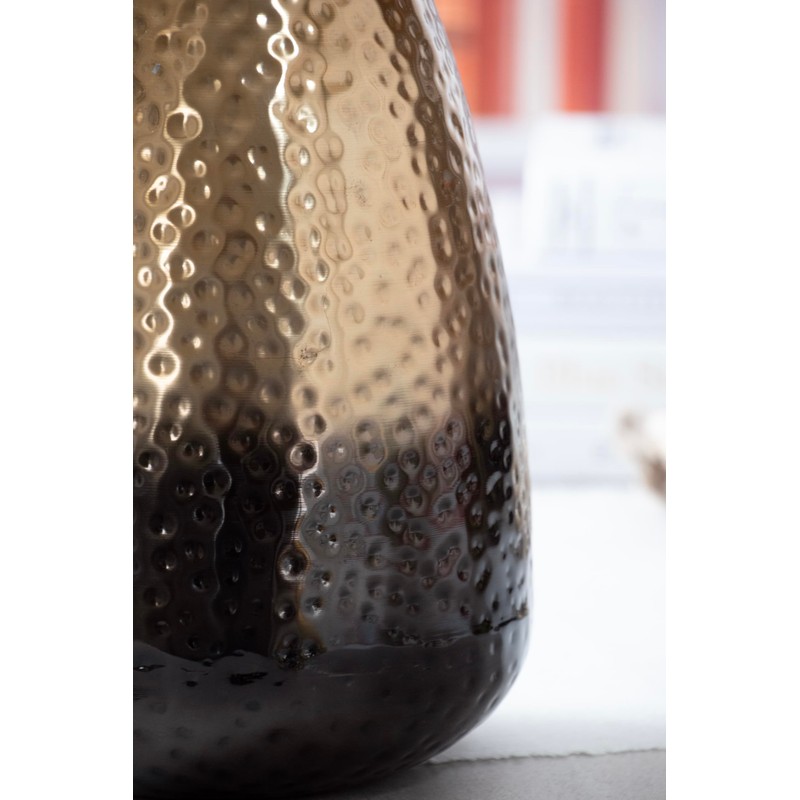ANDALUCA Decorative Metal Vase with Hammered Rustic Bronze Ombre Finish
