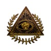 Wreathed All Seeing Eye Masonic Bumper Sticker - [3 3/4''
