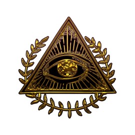 Wreathed All Seeing Eye Masonic Bumper Sticker - [3 3/4'' Tall]