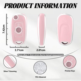 TOOMUME Car Key Cover TPU, Car Key Case 2 Buttons Fit for Opel Vauxhall Astra K Corsa E Mokka X Buick Verano Encore Envision Regal Lacrosse, Protective Key Fob Cover Key Fob Case