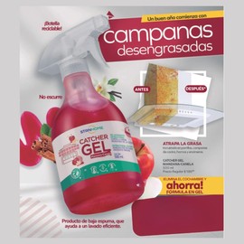 Catcher gel Stanhome, Gel desincrustante de la grasa o cochambre adeherido a la cocina, campanas hornos, vajillas utensilios de cocina, para una limpieza a profundidad (Fiestas cereza)