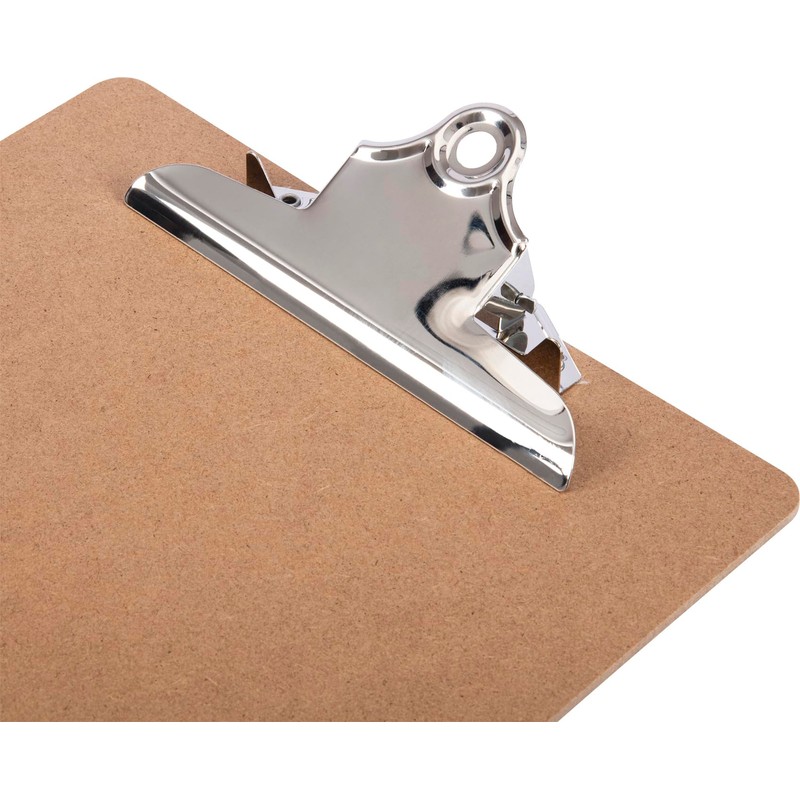 Officely A4 Masonite Hardboard Clipboard, Durable Strong Clip (Pack of