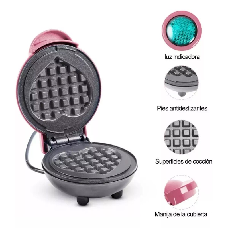 KFMX Mini Máquina Portátil Para Hacer Waffles En Forma De