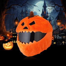 JQF Gear Funny Motorcycle Helmet Cover Fun Rides Festival Full Face Helmets Covers Decorations (Pumpkin Helmet Cover)