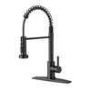 FORIOUS Black Kitchen Faucet with Pull Down Sprayer, Stainless Steel