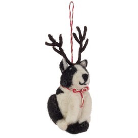 Boston International Felt Christmas Tree Ornament Winter Holiday Hanging Ornaments Decorations for Home, 4.5", Spotted Dog