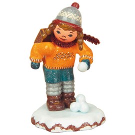Hubrig Folk Art Small Figures & Miniatures Winter Children School Girl 7 cm