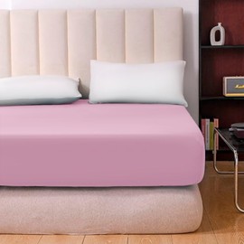 Prime Linens Extra Deep 30Cm Plain Fitted Sheet, Elastic Pocket Breathable Soft Polyester Cotton Bed sheet Machine Washable Fade Resistant (Pink, Double)