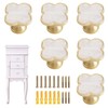 MOROBOR 6 Pcs Four-Leaf Clover Cabinet Knobs Creative Bling Zinc