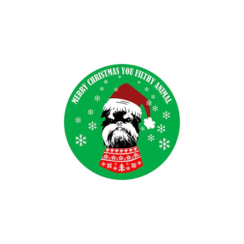 Merry Christmas You Filthy Animal Iron on Screen Printed Transfers