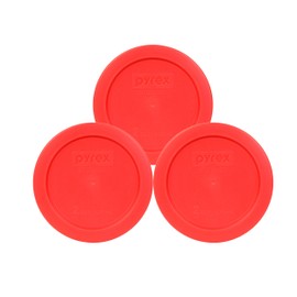 Pyrex 7200-PC 2-Cup Red Replacement Food Storage Lids - 2 Pack Made in the USA