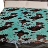 TURQUOISE Cowhide Throw blanket, 60x80" approximately, medium weight.