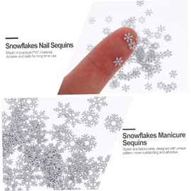 Healvian Christmas Nail Art Decals Snowflake Sequins for Manicure Easy to Apply for Holiday Parties Elegant Nail Decoration