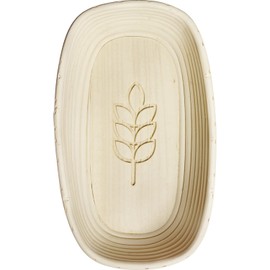 Westmark 3235227B Proofing Basket Set of 2 Oval and Cover with Ears, Wicker / Cotton, Light Beige/Beige