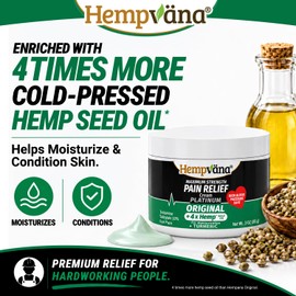 Hempvana Platinum Max Strength Relief Cream, 4X Hemp, Odor-Free, Non-Greasy